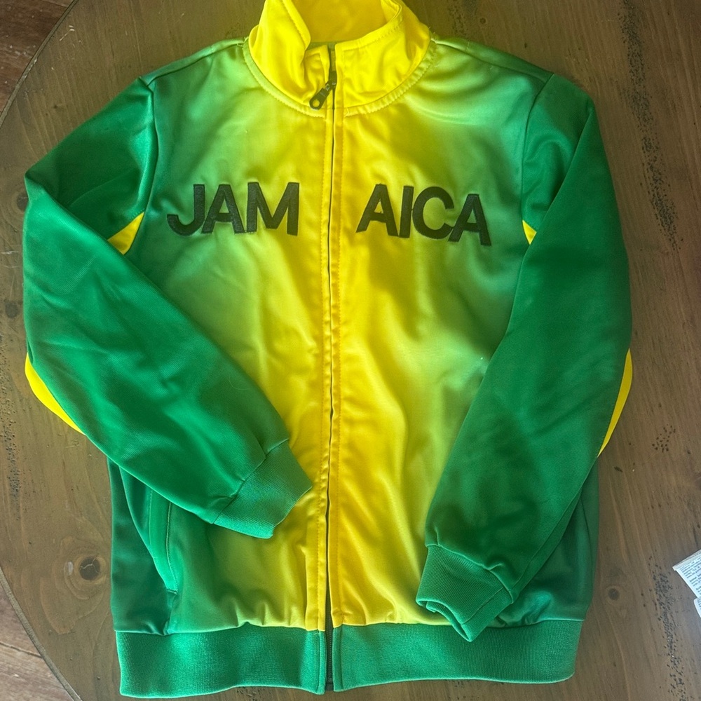 Kids Jamaica Zip-Front Track Jacket - Green & Yellow